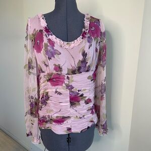 W.D.N.Y. Floral Silk Blouse